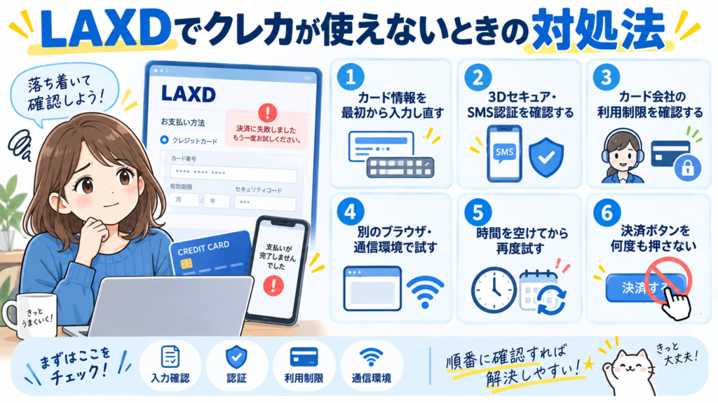 LAXDでクレカが使えないときの対処法