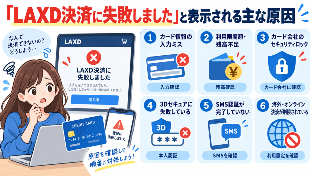 「LAXD決済に失敗しました」と表示される主な原因