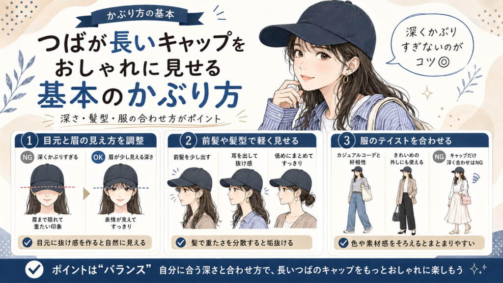 キャップ つば 長い ダサい