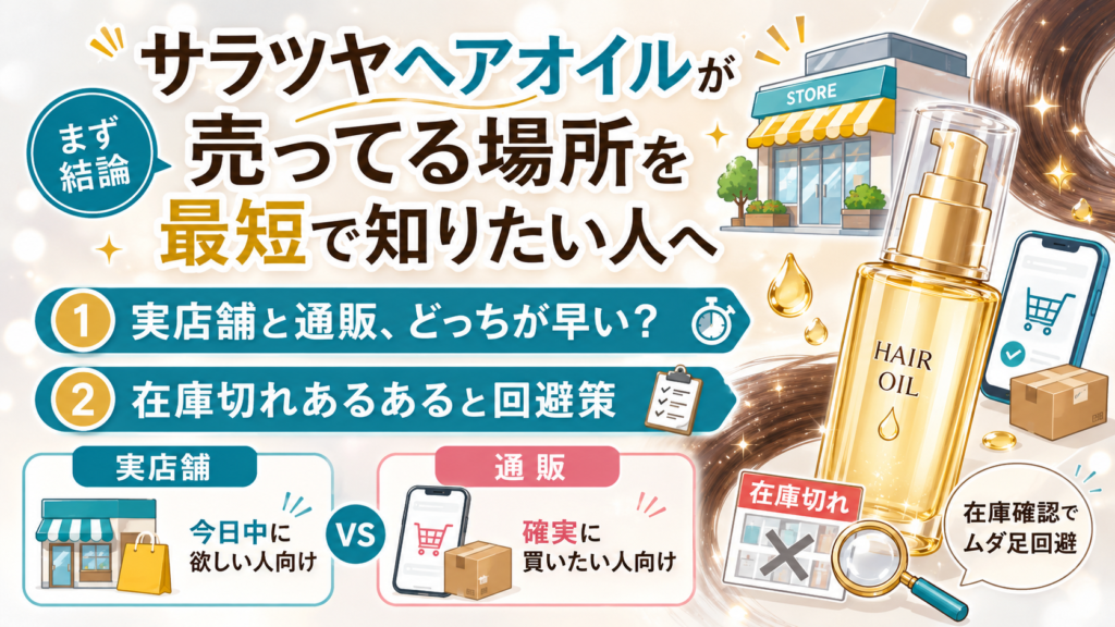 サラツヤ ヘアオイル 売ってる場所