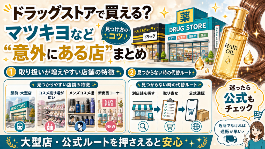 サラツヤ ヘアオイル 売ってる場所