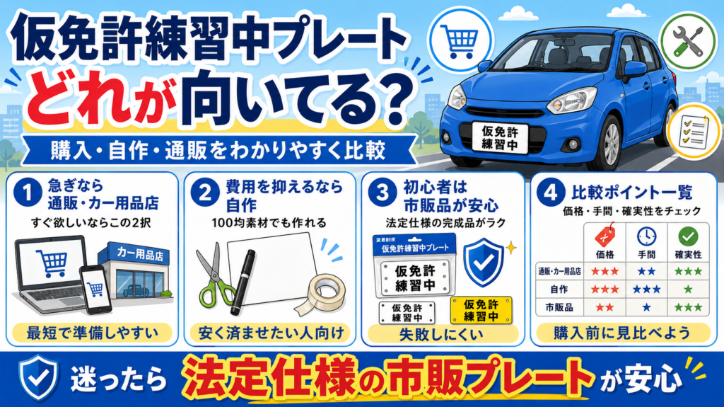 仮免許練習中 プレート どこで売ってる