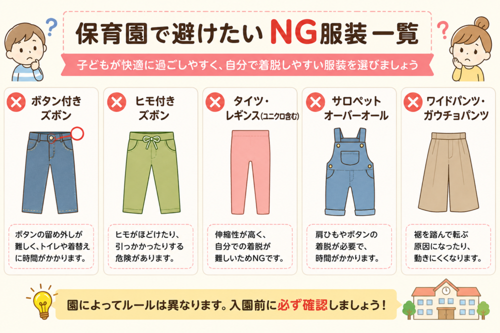 保育園 ユニクロレギンス 禁止 なぜ