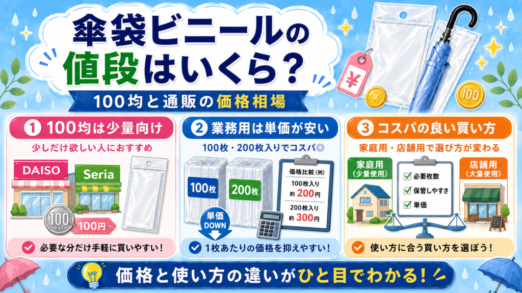 傘袋ビニール どこで売ってる