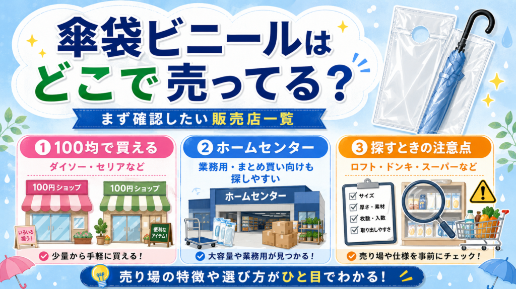 傘袋ビニール どこで売ってる