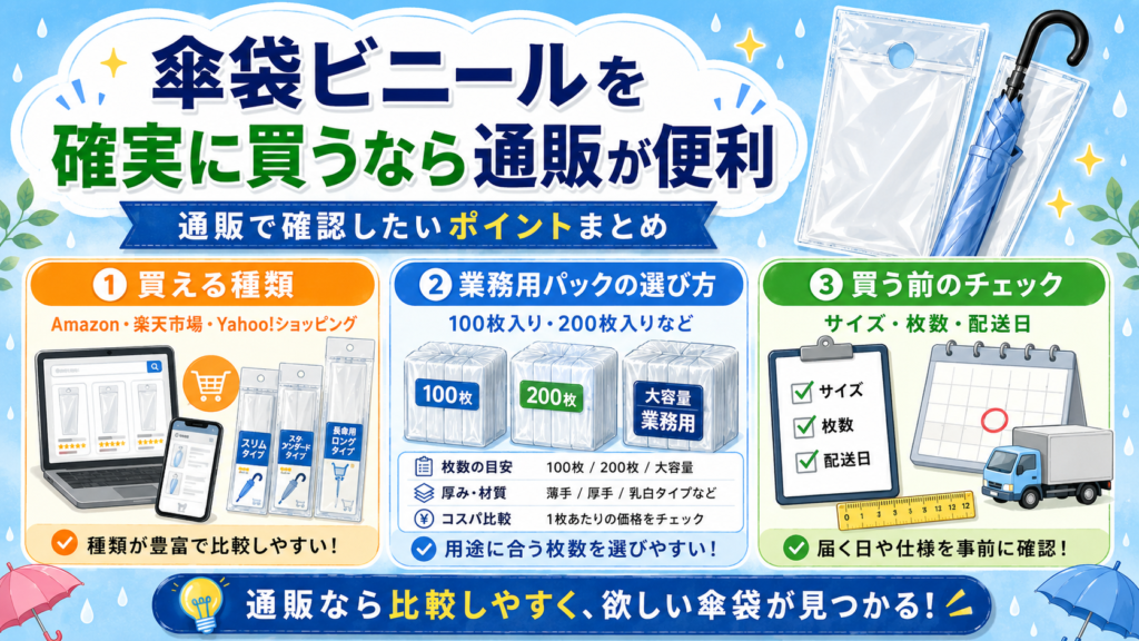 傘袋ビニール どこで売ってる