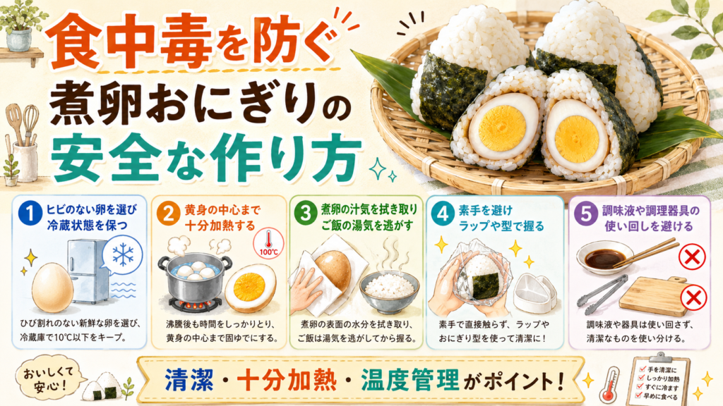 煮卵おにぎり食中毒