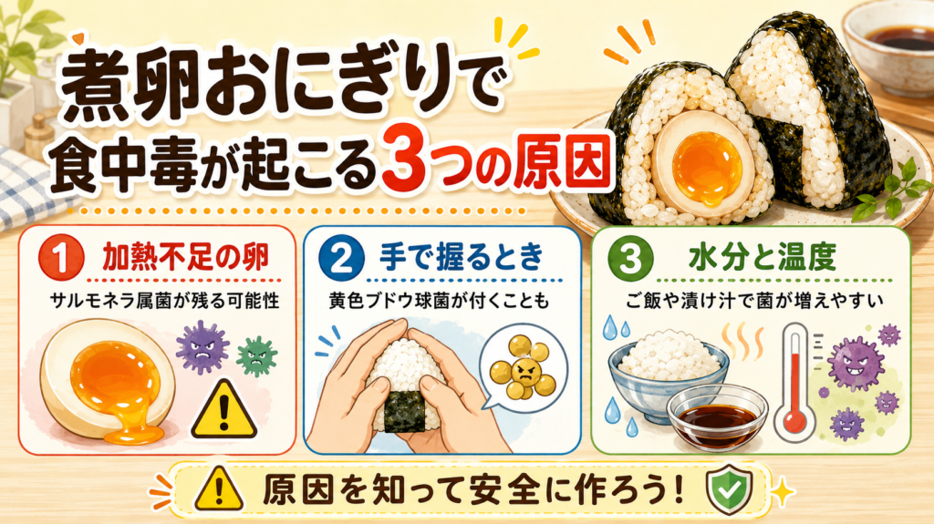 煮卵おにぎり食中毒