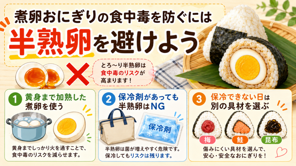 煮卵おにぎり食中毒