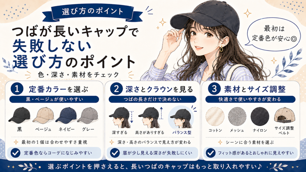 キャップ つば 長い ダサい