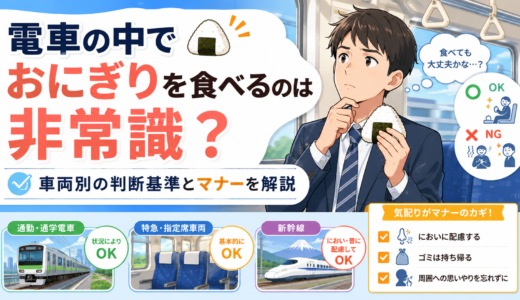 電車の中でおにぎりを食べるのは非常識？車両別の判断基準とマナーを解説