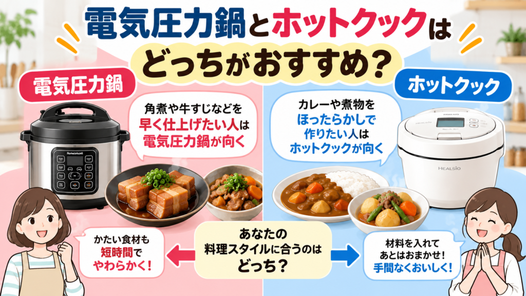 電気圧力鍋とホットクックはどっちがおすすめ?