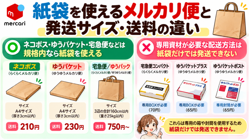 メルカリ便の紙袋発送ガイド