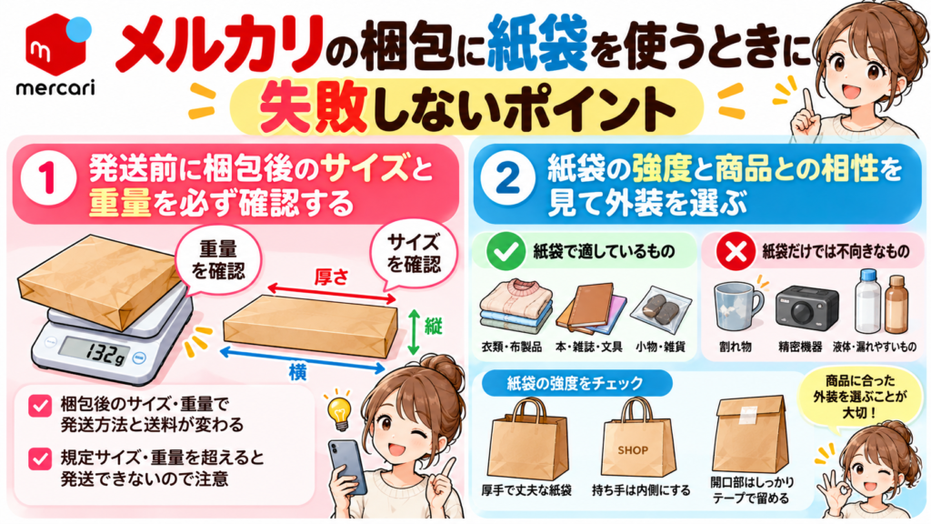 メルカリ梱包の失敗しないポイント