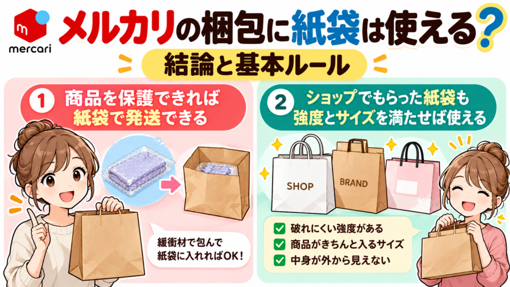 メルカリ紙袋梱包ガイド