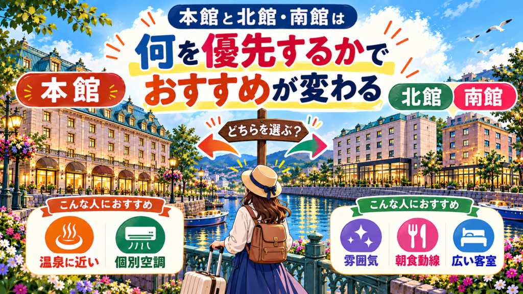 本館と北館・南館の宿泊比較旅